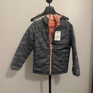 OUTDOOR KIDS GIRLS REVERSIBLE CAMO/ PINK Puffy WINTER Jacket Coat Size Large